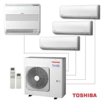 Combinatie multiplit aer conditionat Toshiba 4 interioare